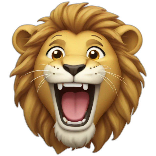 Lion laughing emoji