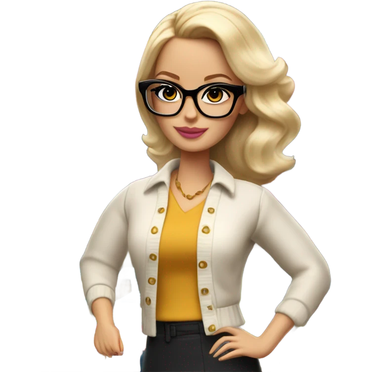 Blonde librarian Barbie  emoji