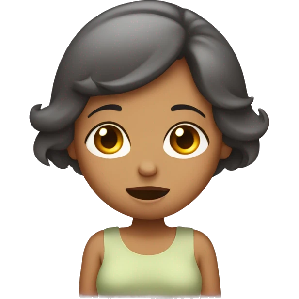 Girl who’s shy and shocked and pregnant with her hands around her belly emoji