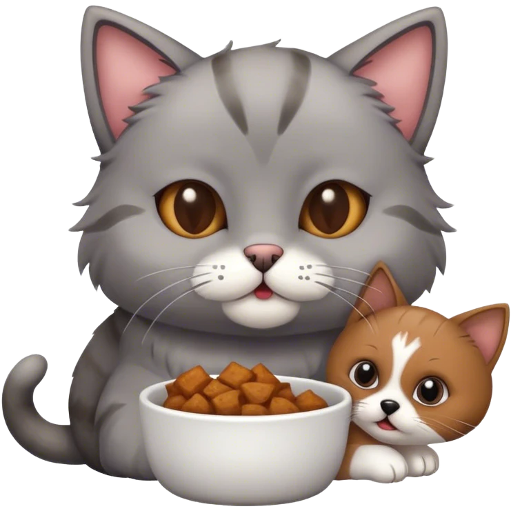A cat that is eating a dog  emoji