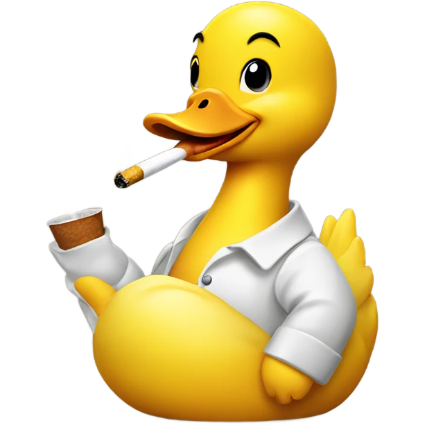 Yellow duckie smoking emoji