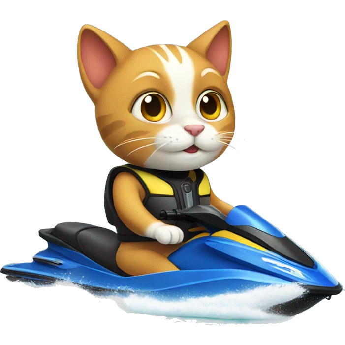 Cat on a jet ski emoji