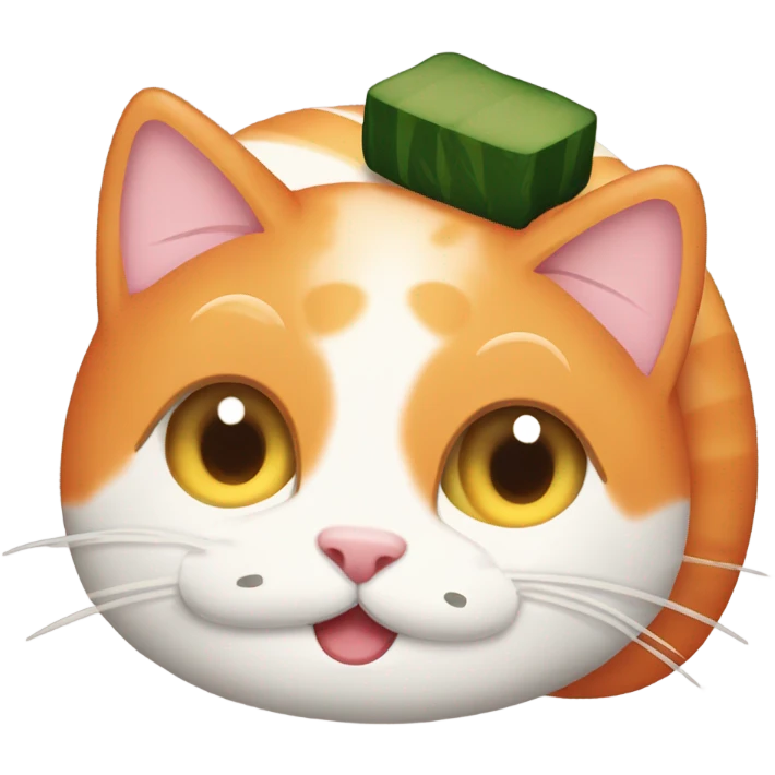 Sushi with a cat on top emoji