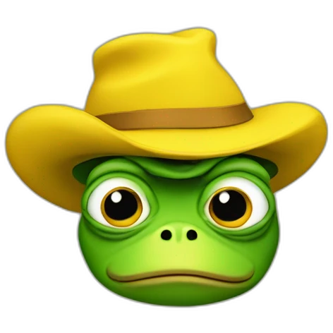 pepe the frog wearing a pointy yellow hat emoji