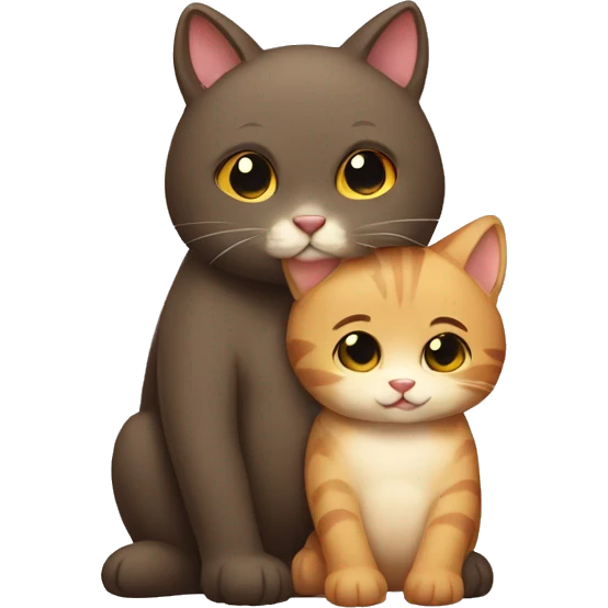 Cat is a girlfriend of a bear. They love each other  emoji