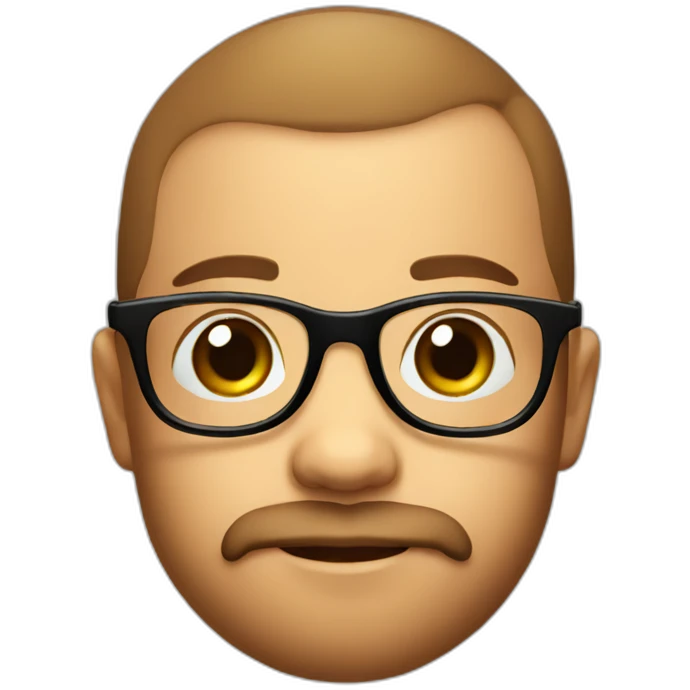baby face with thick glasses and a brown beard emoji