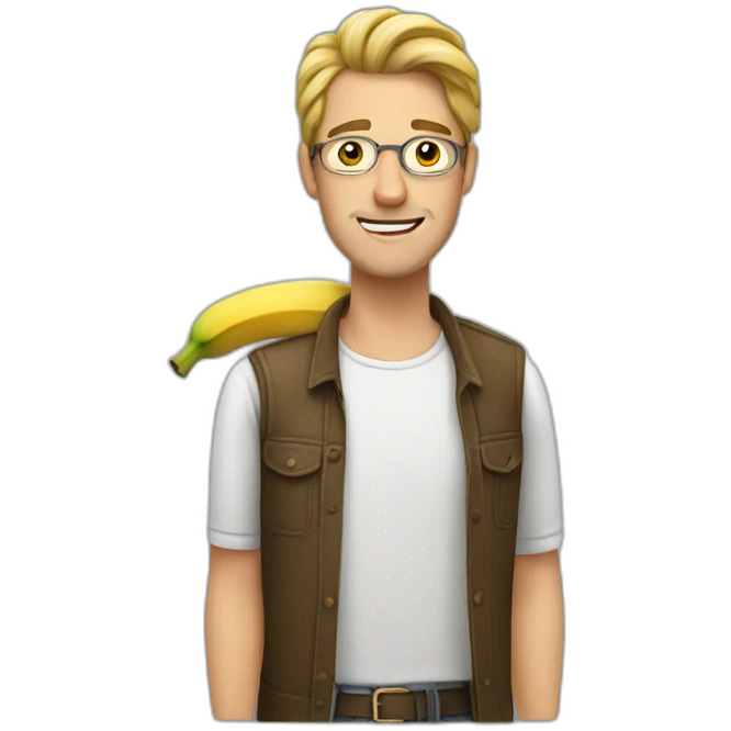 A man with a bananr emoji