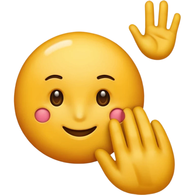 Devi creare un emoticon che sta per tirare uno schiaffo al contrario, cioè che colpisce con le nocche con la parte superiore della mano..e non con il palmo...ciò il verso opposto. emoji