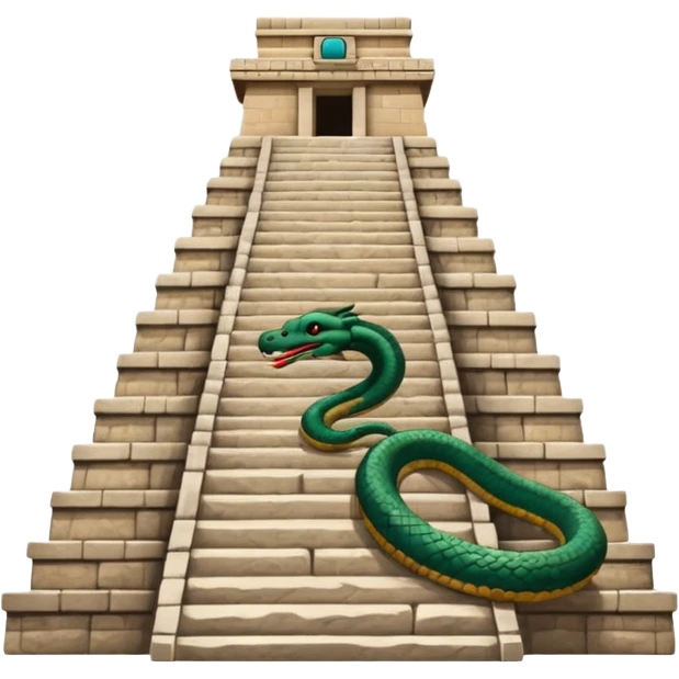 chichen itza with one serpent descending steps emoji
