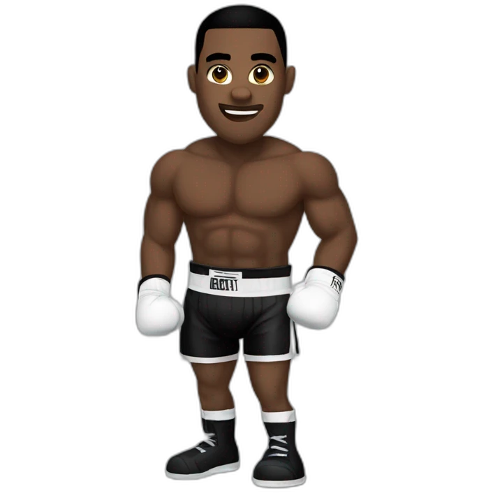 Boxer with black gloves and trunk  emoji