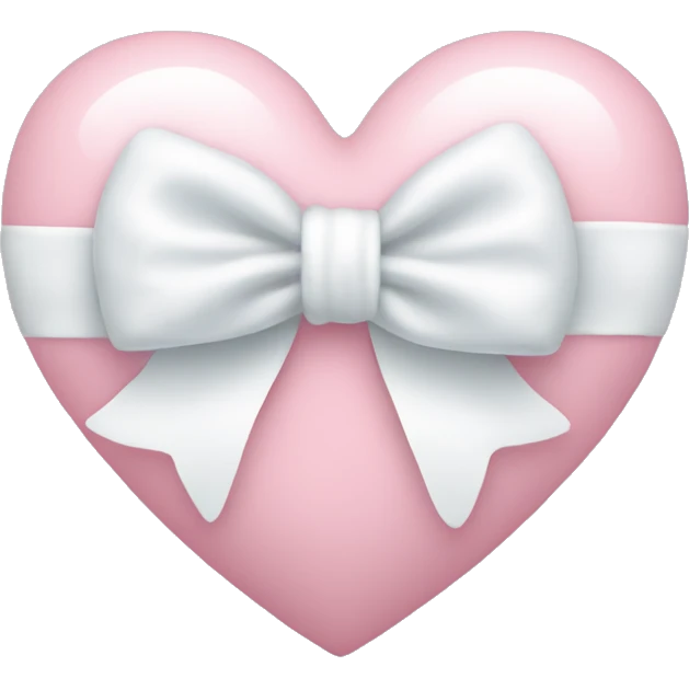 Pastel pink heart with white bow emoji