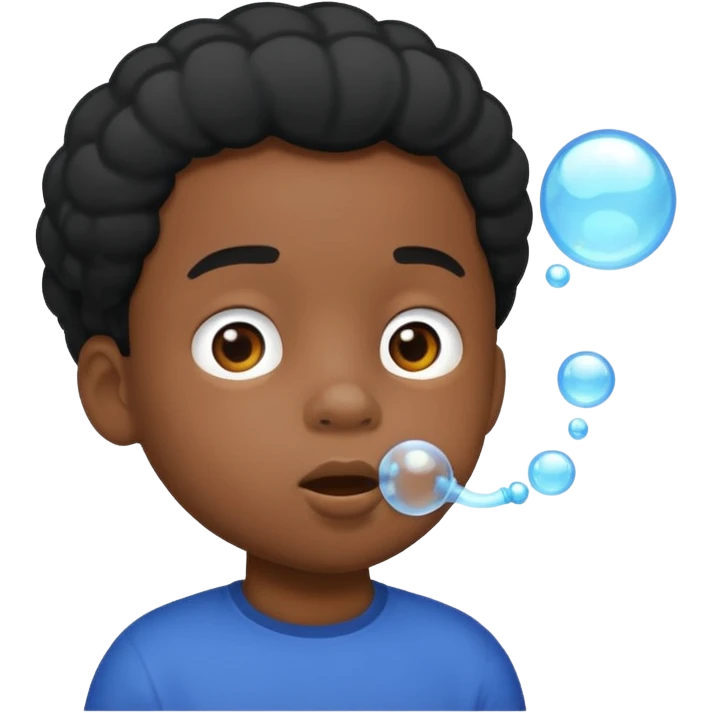 Bubble Blowing black Kid emoji