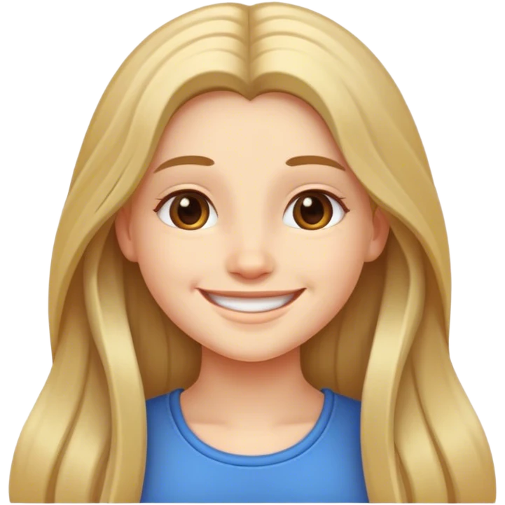 smiling girl with long hair emoji