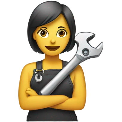 women with wrench emoji