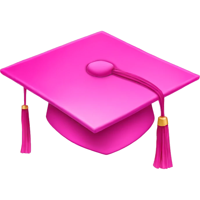 Pink graduation cap emoji