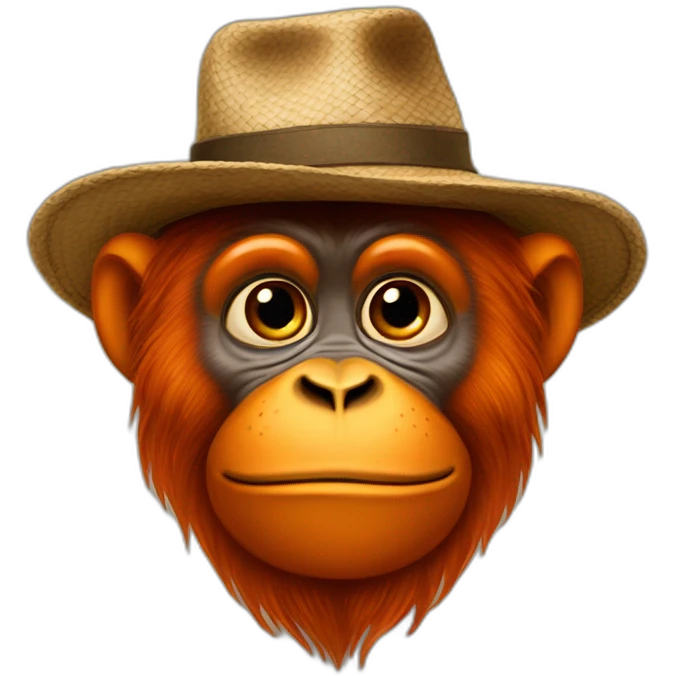 Orang-outan with hat emoji
