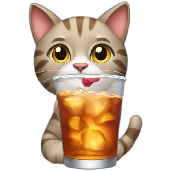 Cat drinking soda emoji