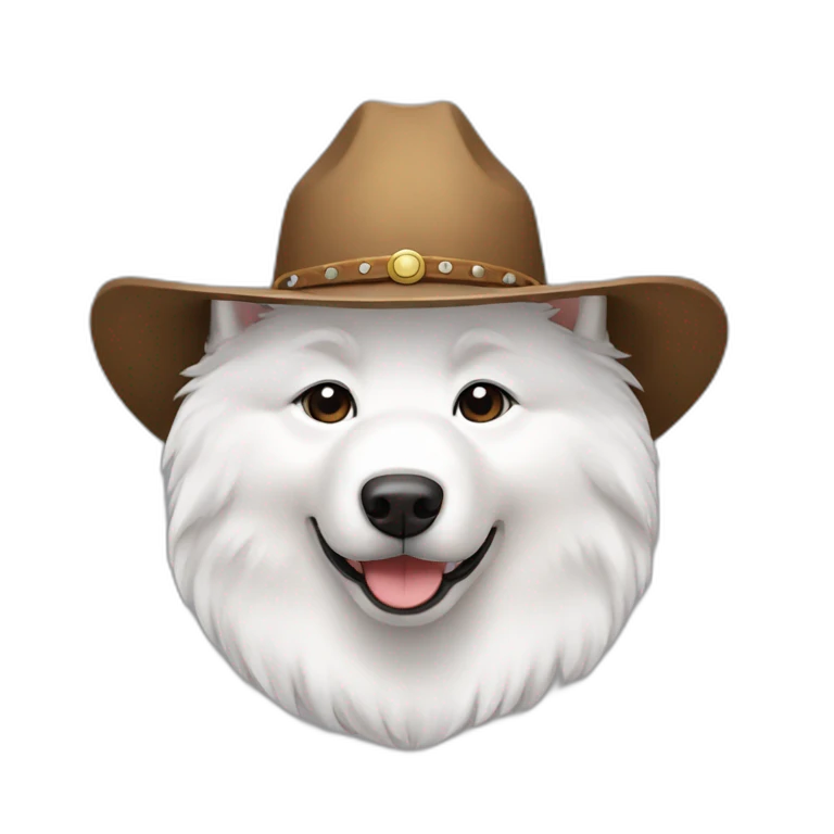 samoyed wearing a cowboy hat emoji