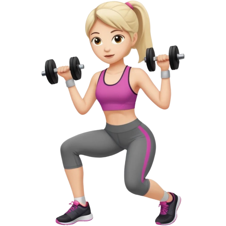 Una chica aestetic haciendo ejercicio  emoji