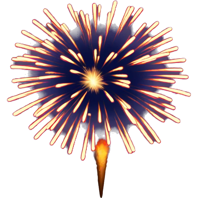 Firework with love emoji