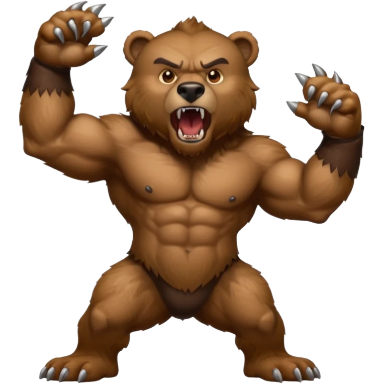 werebear with roaring with claws out emoji