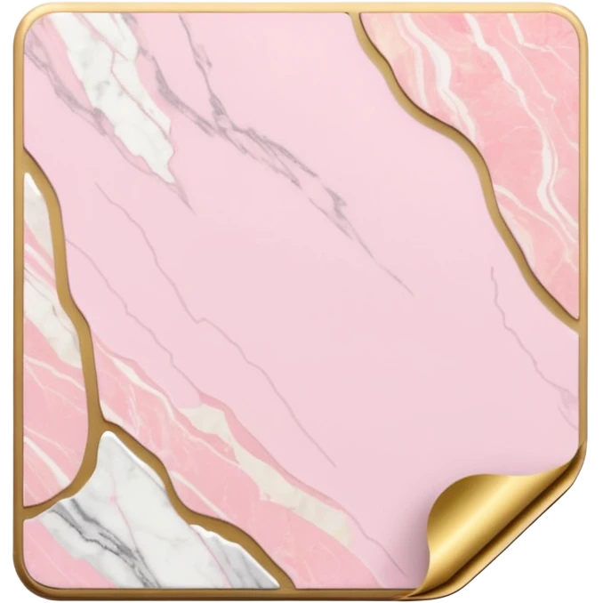 Pastel pink sticky notes with subtle marble texture and gold corner accents emoji