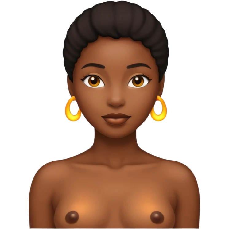 Fully visible naked black woman emoji