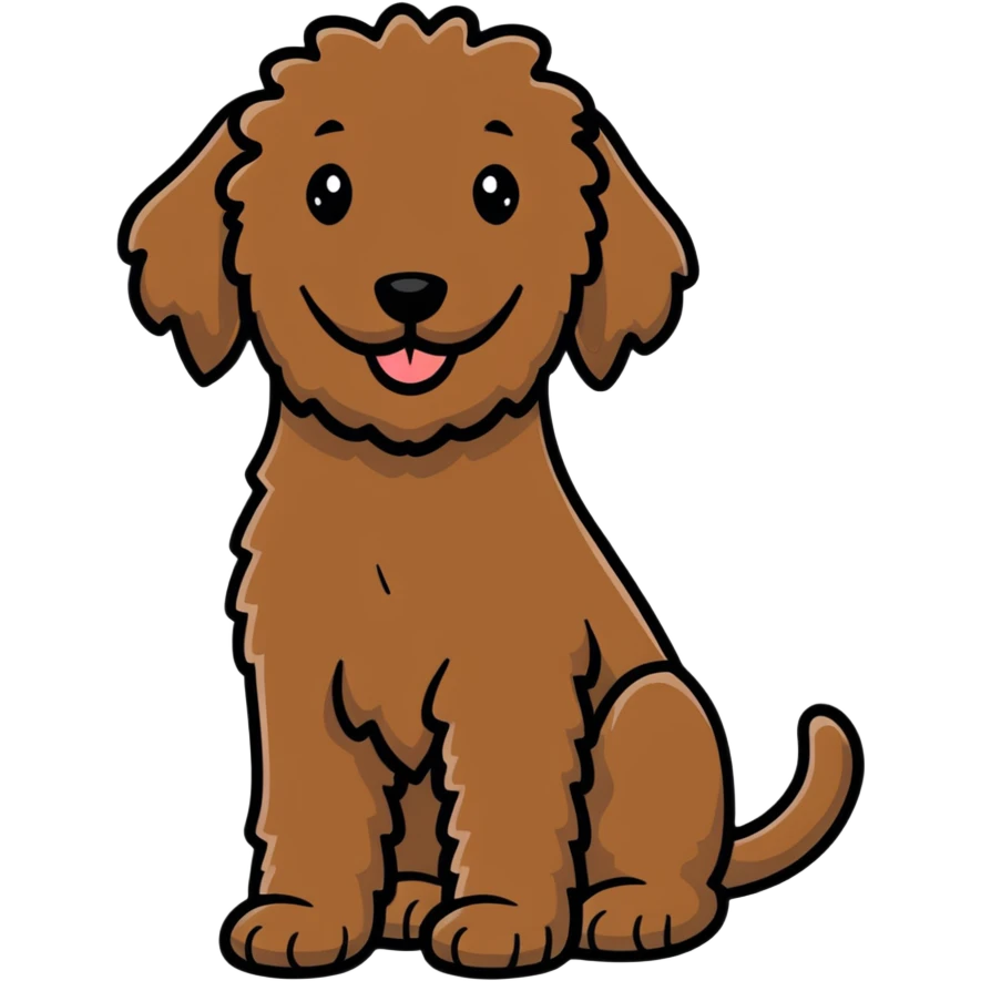 Brown Labradoodle smiling emoji