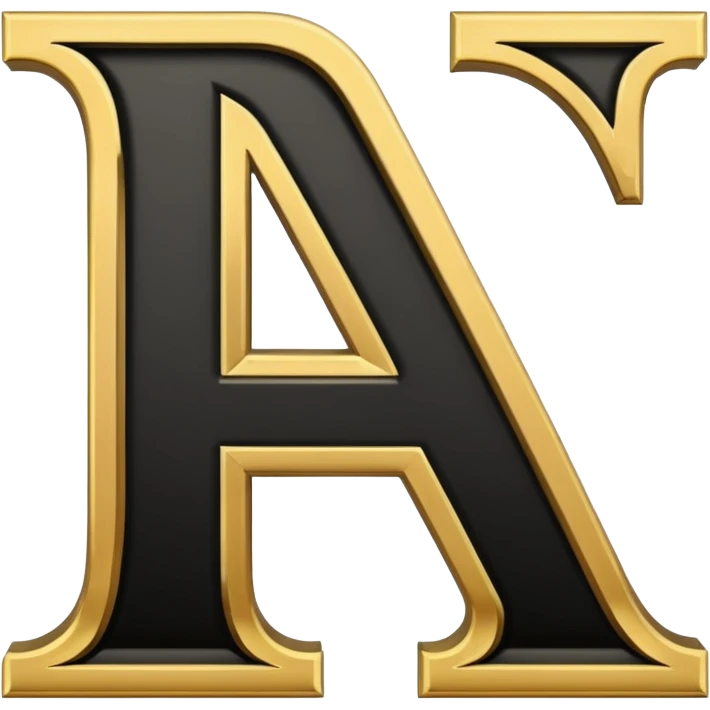 letter N in black and gold emoji