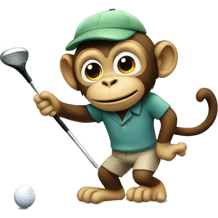 monkey playing golf  emoji