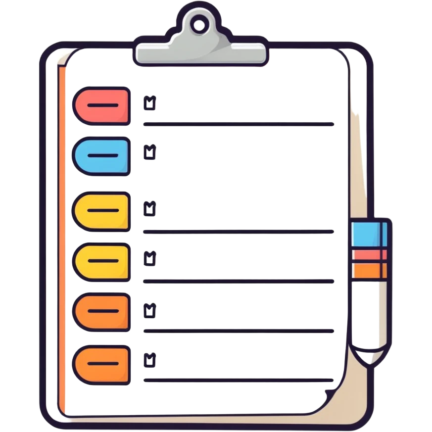 soft pastel kawaii rounded to-do list sticker with smiling checkboxes emoji