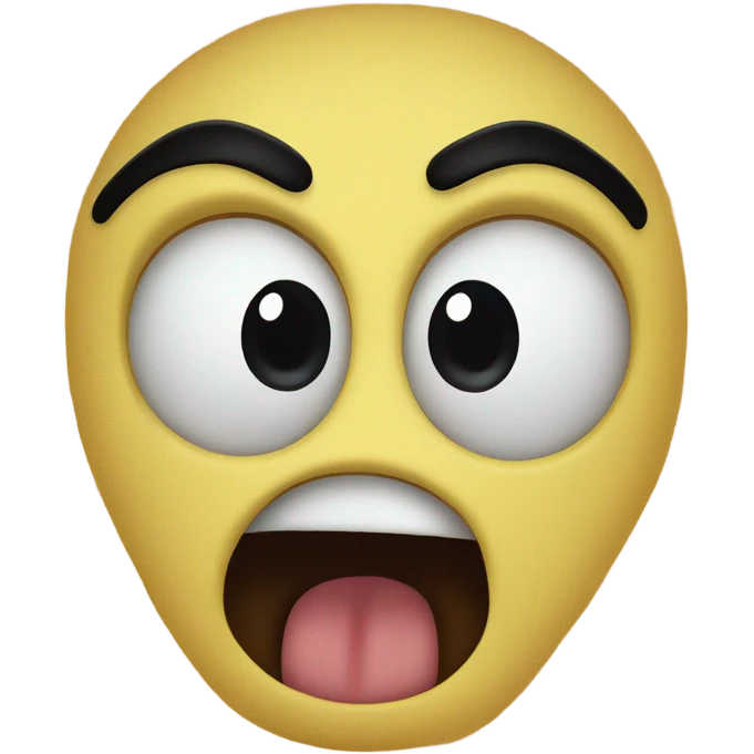An emoji screaming  emoji
