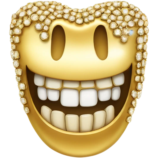 Blinged out gold tooth smiley  emoji