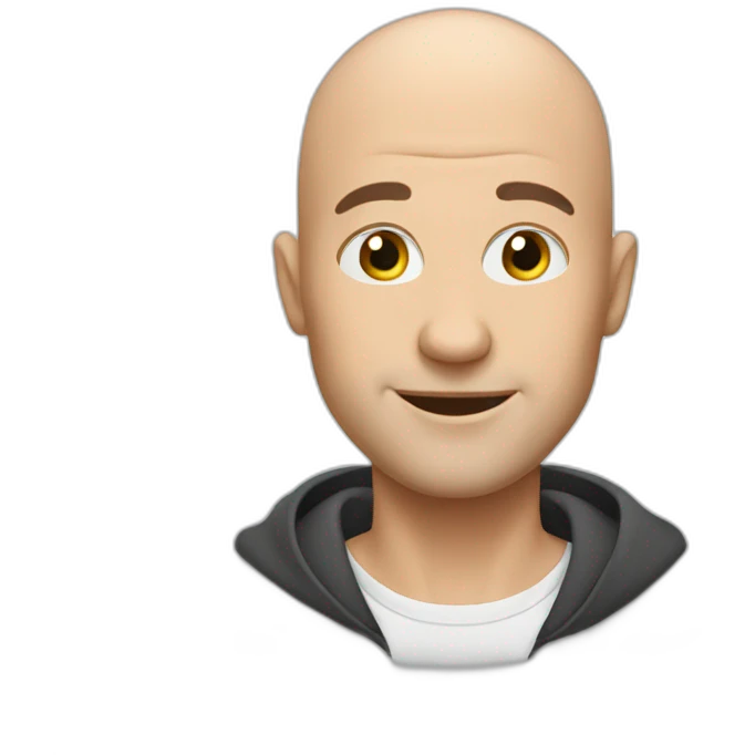 bald men happy white emoji
