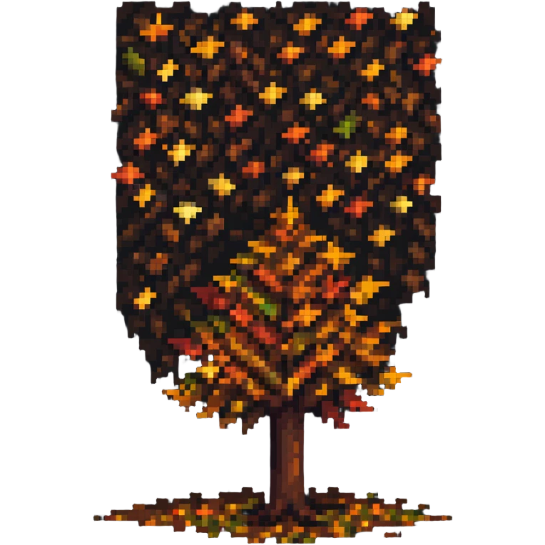 colorful autumn tree with falling leaves emoji