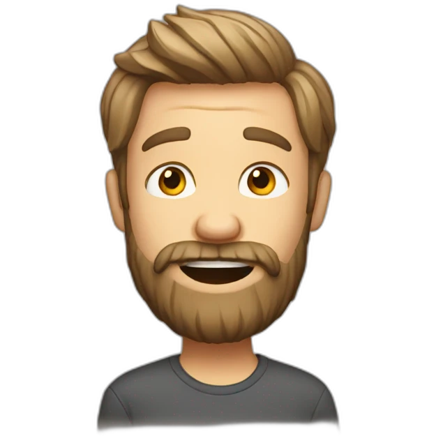 Hyperactive bearded guy emoji