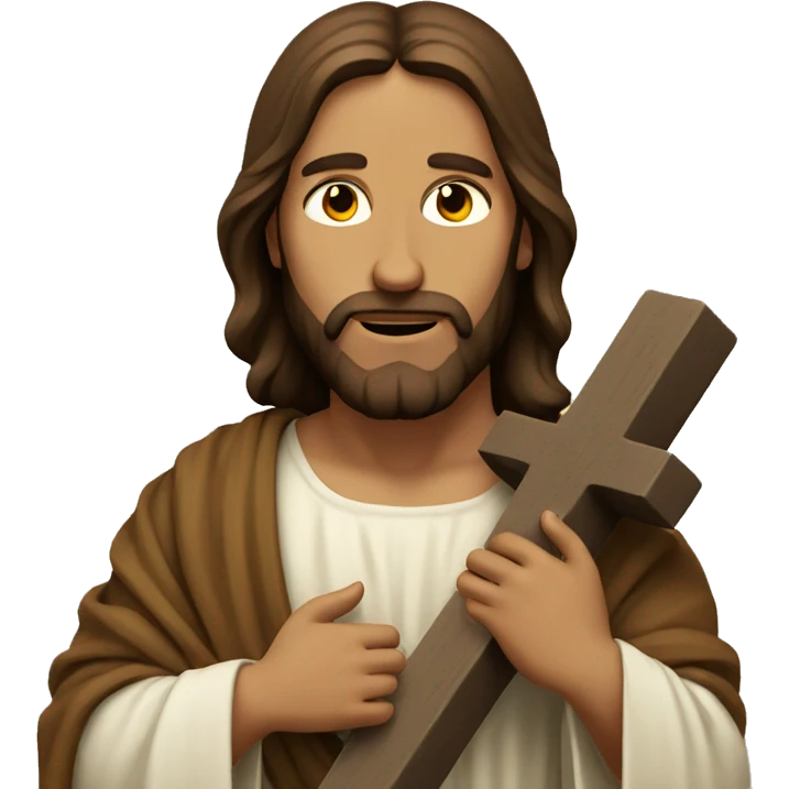 Jesus holding a cross emoji