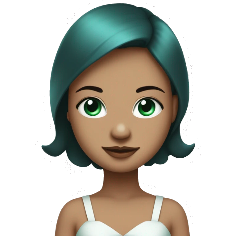 bal avec une fille blanche en robe bleu turquoise yeux vert et cheveux lisse châtain foncé et un garçon métisse cheveux bruns bouclés court plus petit que la fille en costards noir   emoji