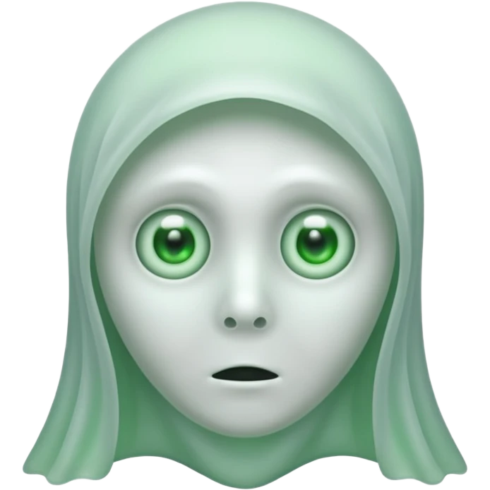 Ghost with green eyes  emoji