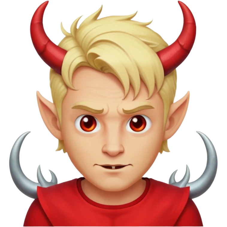 blonde man devil with shirt emoji