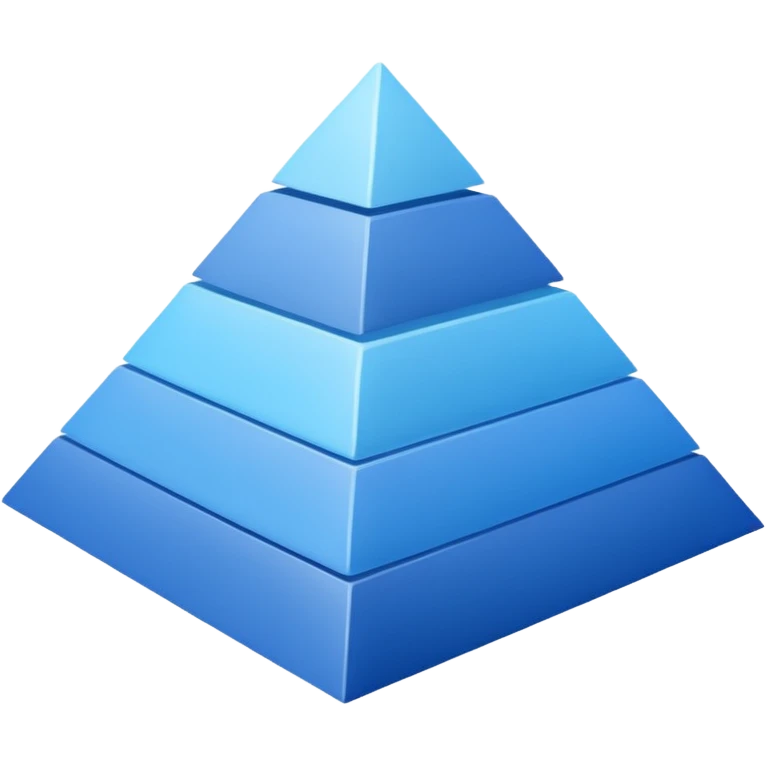 pyramid with three layers (blue) emoji