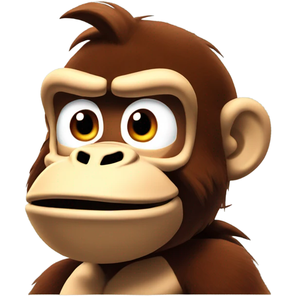 Confused donkey Kong with his hands shrugging emoji