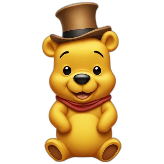 winnie the pooh wearing a poo hat emoji