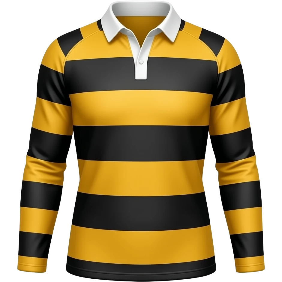 Open bottom women’s Rugby long sleeve striped sweater yellow and black with white collar emoji