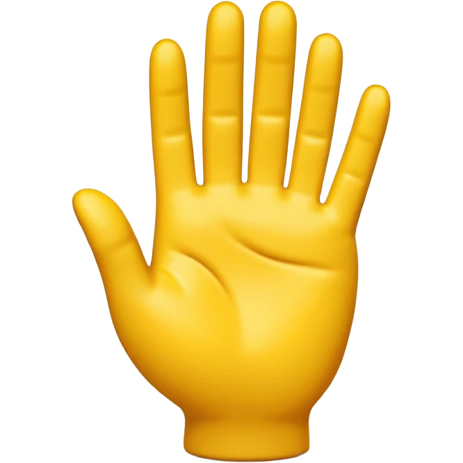 Apple-style 3D illustration of a single yellow hand like emoji emoji