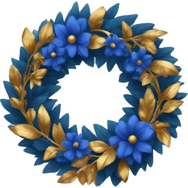 Wreath with blue and gold  emoji