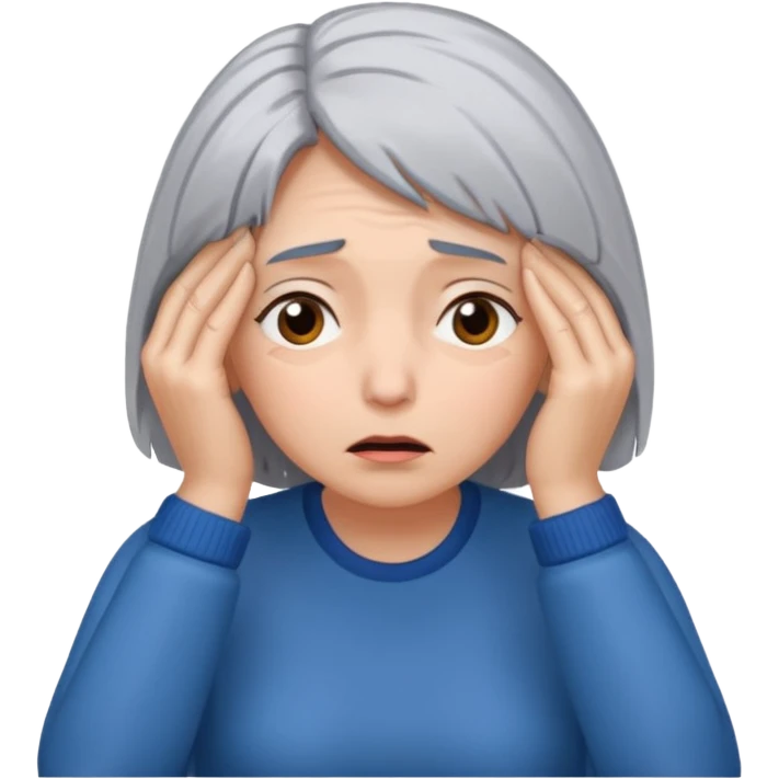 face palm woman with gray hair emoji