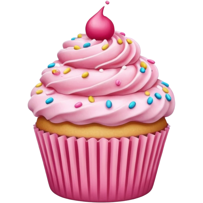 Cupcake with pink icing emoji