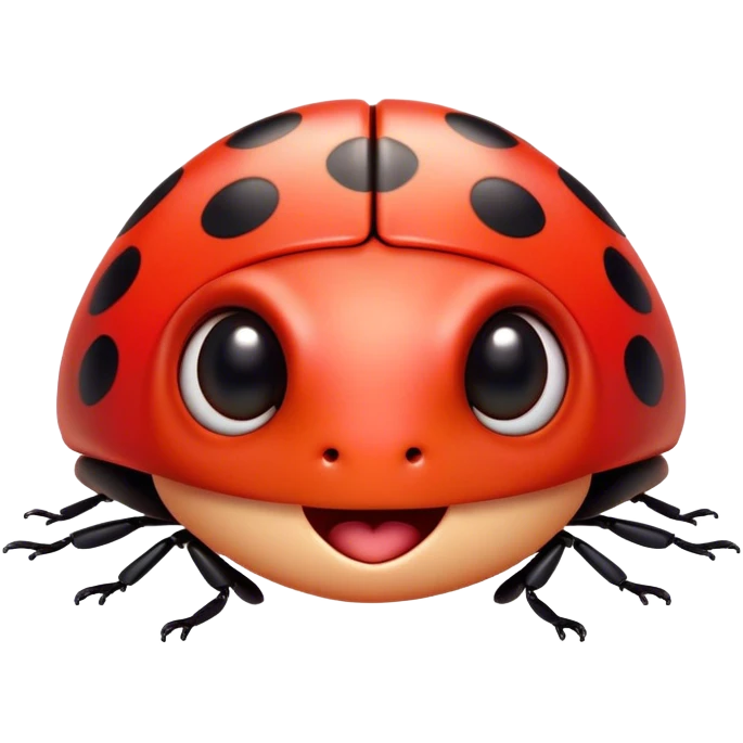 Cinematic Cheeky Ladybug Portrait Emoji, Head tilted dramatically with an exaggeratedly surprised expression, featuring a petite, vibrant form with wide, comically expressive eyes full of playful disbelief and animated, fluttering wings, Simplified yet hilariously expressive features, highly detailed, glowing with a slightly sassy scarlet glow, high shine, dramatic yet playful, stylized with an air of cheeky garden mischief, soft glowing outline, capturing the essence of a meme-worthy ladybug that looks ready to flutter its way into viral fame! emoji