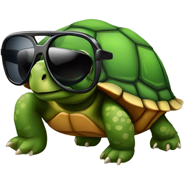 Tortoise with sunglasses  emoji
